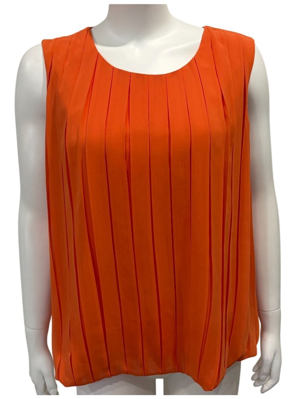 Calvin Klein Womens Sleeveless Pleated Top Blouse Size XL Pullover Casual